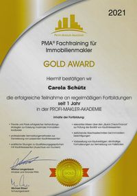 PMA Gold Award 2021